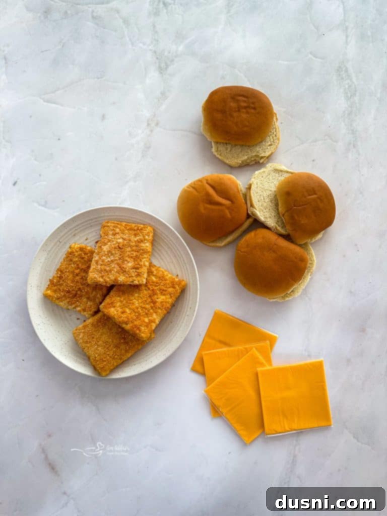 Your Favorite Filet-O-Fish & McDonald's-Inspired Tartar Sauce, Made At Home 6 Breaded fish fillets and American cheese slices for Filet-O-Fish