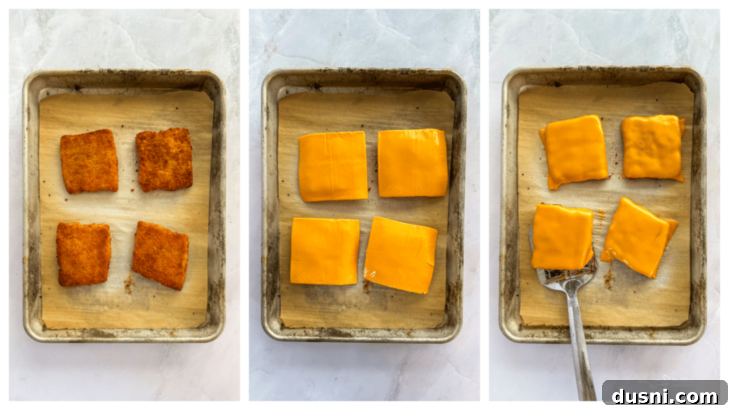 Your Favorite Filet-O-Fish & McDonald's-Inspired Tartar Sauce, Made At Home 10 Breaded fish patties baking on a sheet pan in the oven