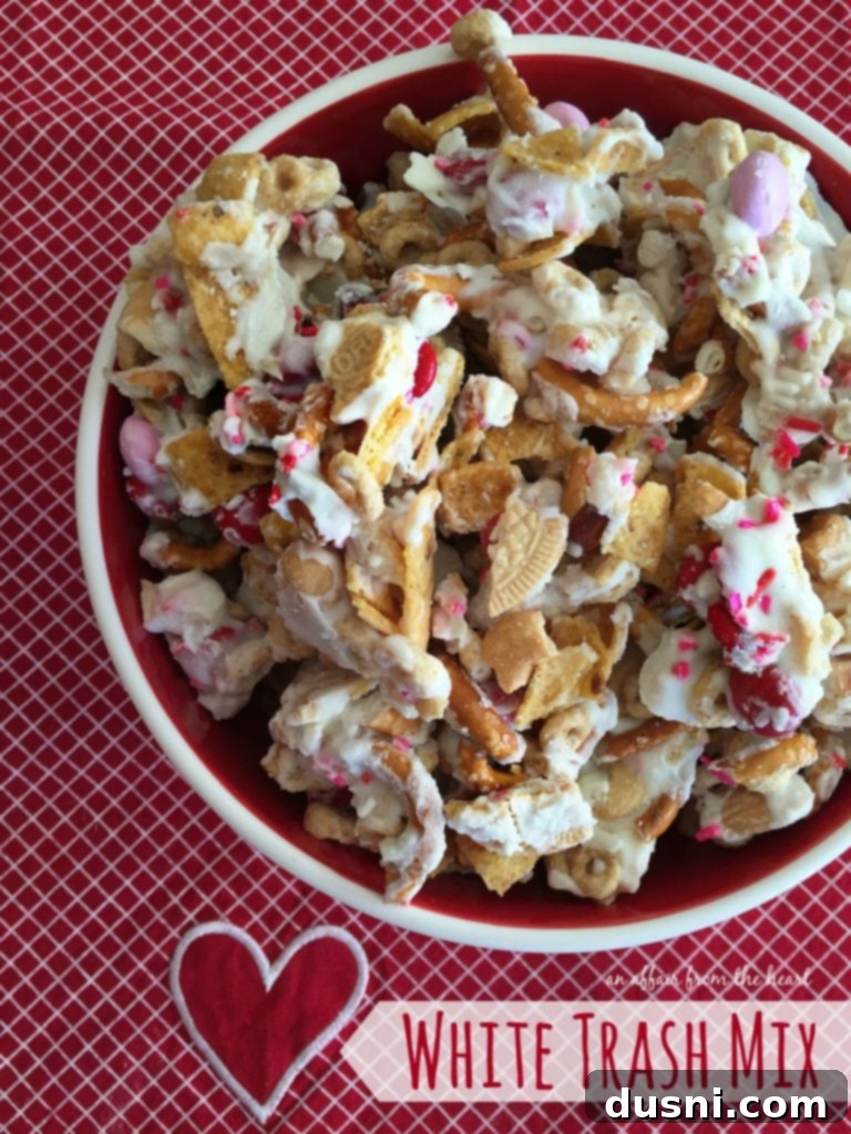 Delicious White Chocolate Covered Snack Mix Ready to Serve