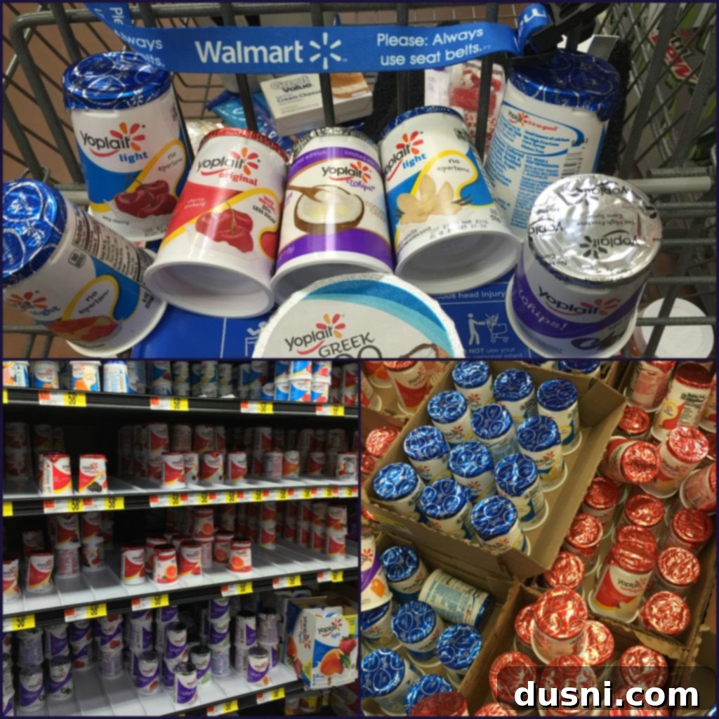 Smores Yogurt Dual Delights 5 Yoplait yogurt display at Walmart