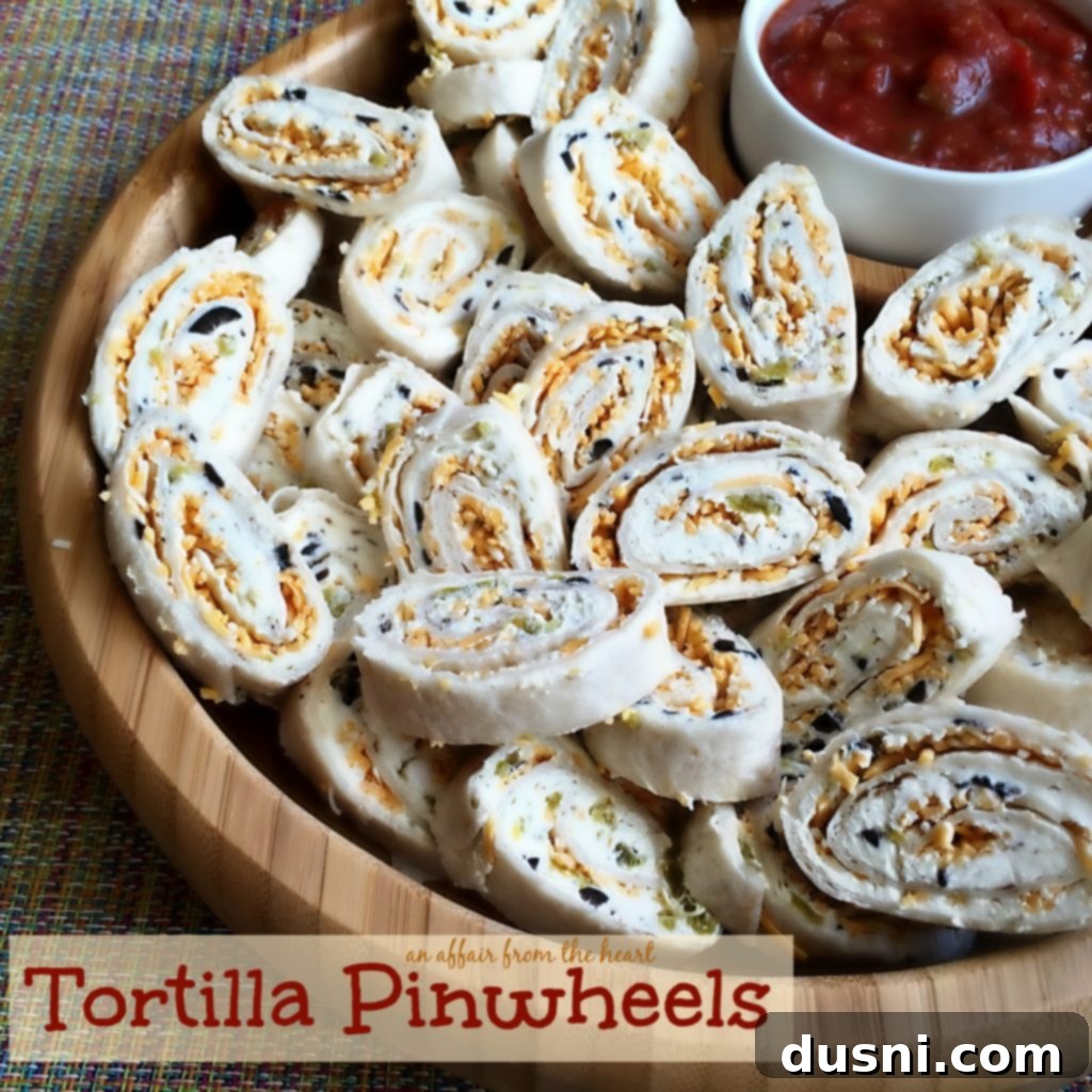 Tortilla Pinwheels - a platter of colorful, bite-sized appetizers