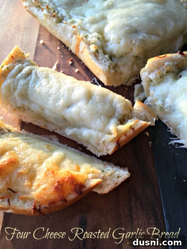 Four Cheese Roasted Garlic Bread