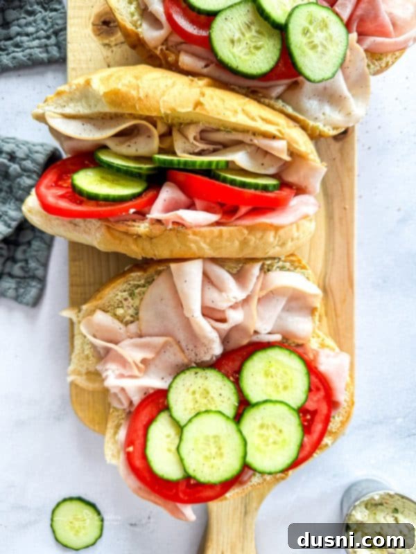 The two halves of the hoagie brought together.