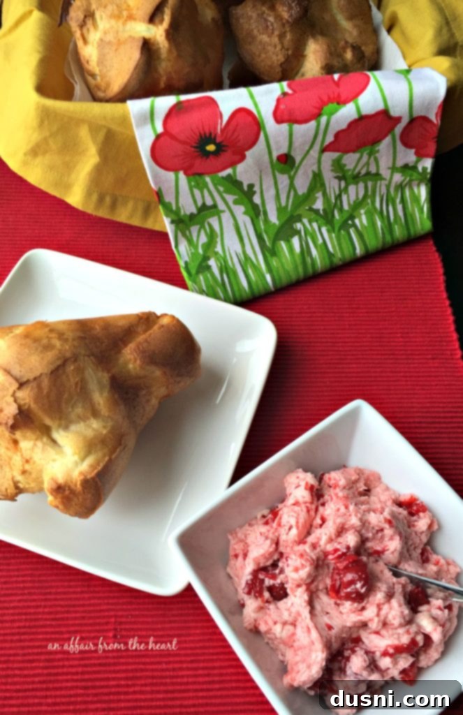 Classic Popovers with Velvety Cherry Butter 2 Old Fashioned Pop Overs with Cherry Butter
