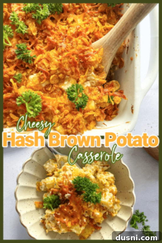 Golden Cheesy Hash Brown Bake 9 Cheesy Hash Brown Potato Casserole _ An Affair from the Heart - golden and bubbly