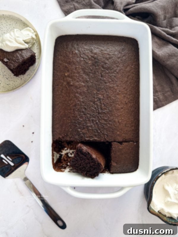 Simple Comfort Bake 4 Close up of a slice of Depression Cake with a bite taken out.