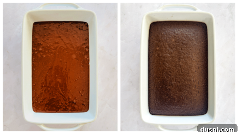 Simple Comfort Bake 8 Wet ingredients being added to dry ingredients for Depression Cake.