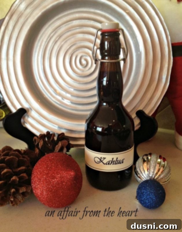 Indulgent Kahlua Crinkles 4 A bottle of rich, homemade Kahlua, perfect for baking and cocktails.