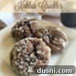 Indulgent Kahlua Crinkles 9 Kahlua Crinkles on a white plate with text "kahlua crinkles"