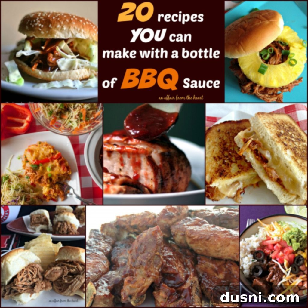 Barbecue Obsession 13 A collage of 20 delicious BBQ recipes you can make with a bottle of BBQ sauce