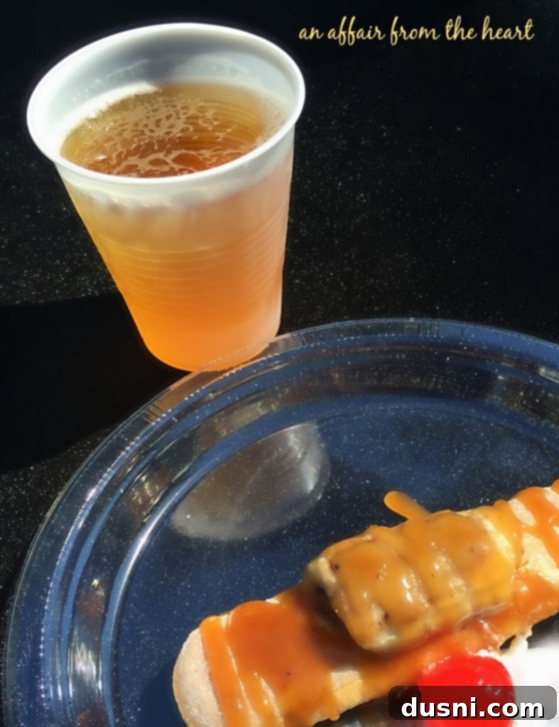 Barbecue Obsession 8 Sweet Bananas Foster dessert served with a cold craft beer