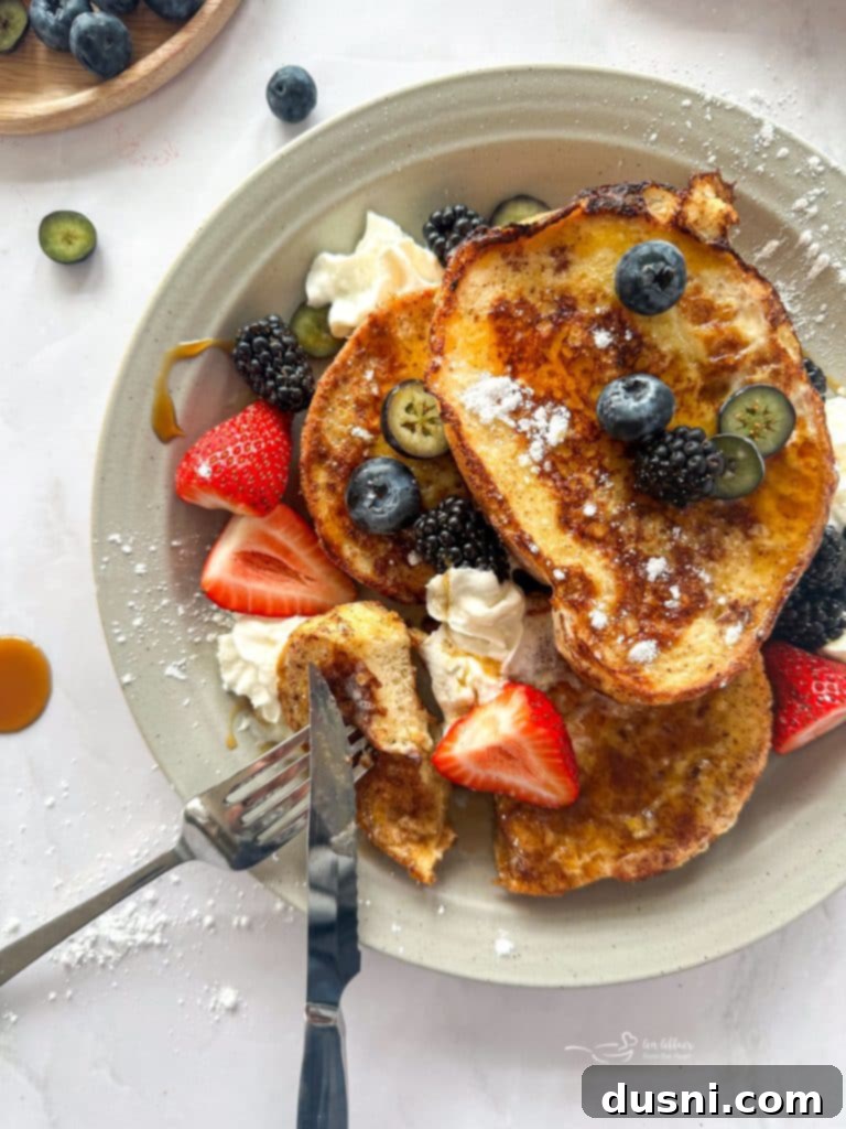 Classic French Toast with berries and whipped cream