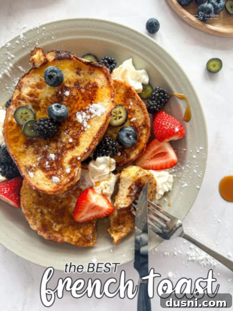 Final plated French Toast with all toppings
