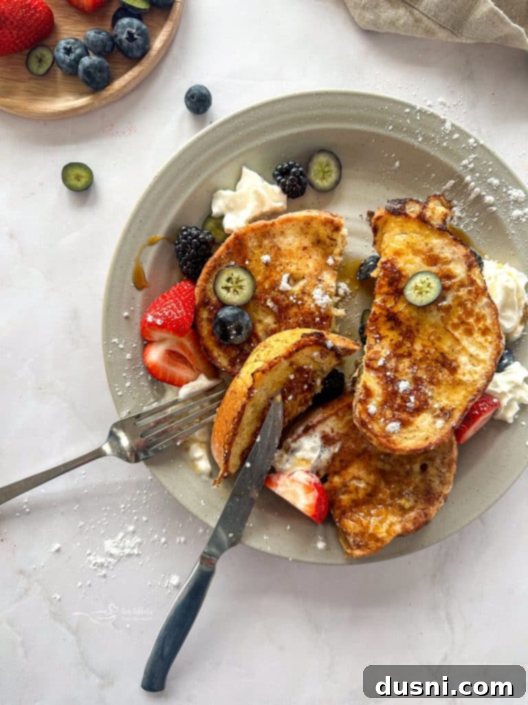 Close-up of golden French Toast slices