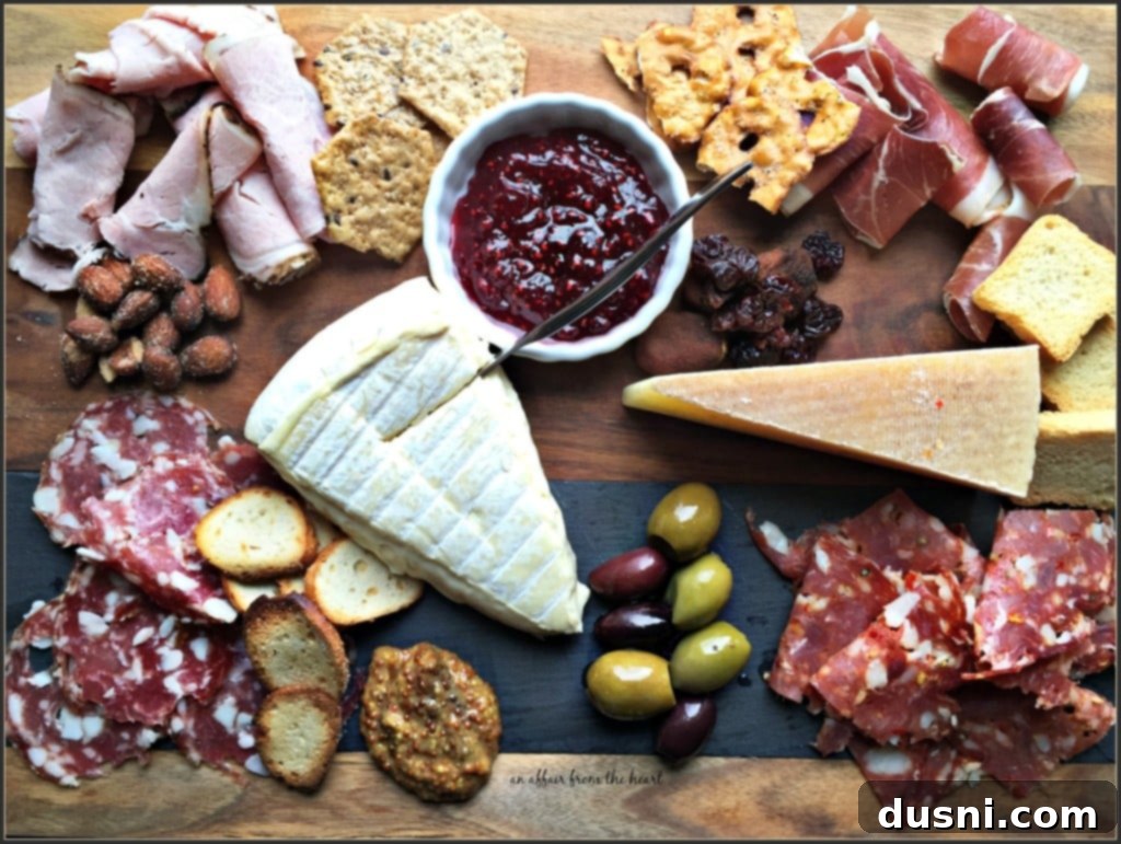 Elegant Charcuterie Board with Assorted Meats and Cheeses