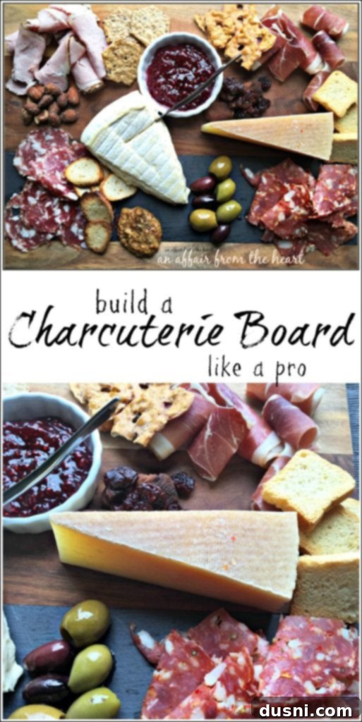 Vertical Charcuterie Board with an Abundance of Ingredients