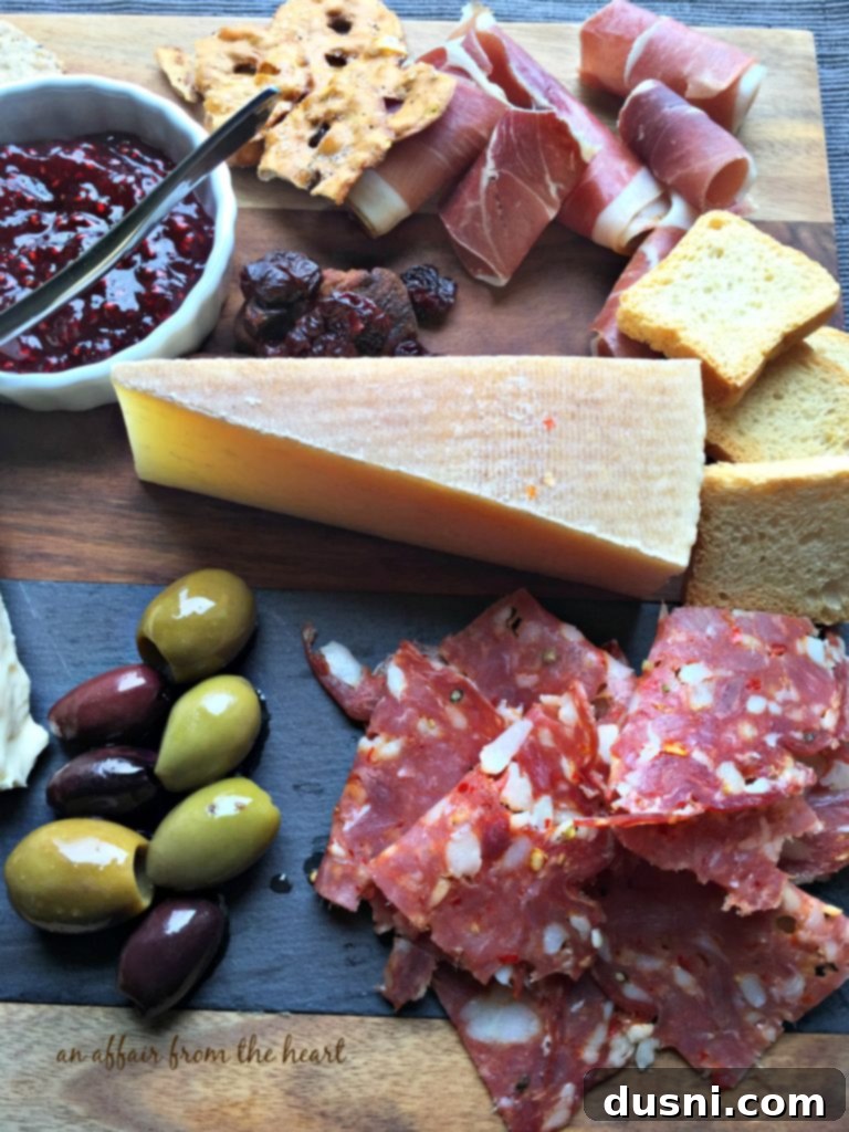Relaxing with a charcuterie board and cocktails