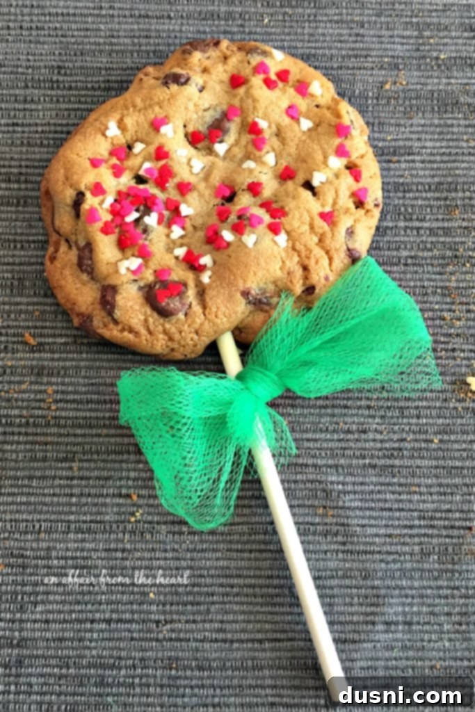 Whip Up a Sweet Cookie Bouquet 8 Homemade Cookie Bouquet vase with ribbon and pin