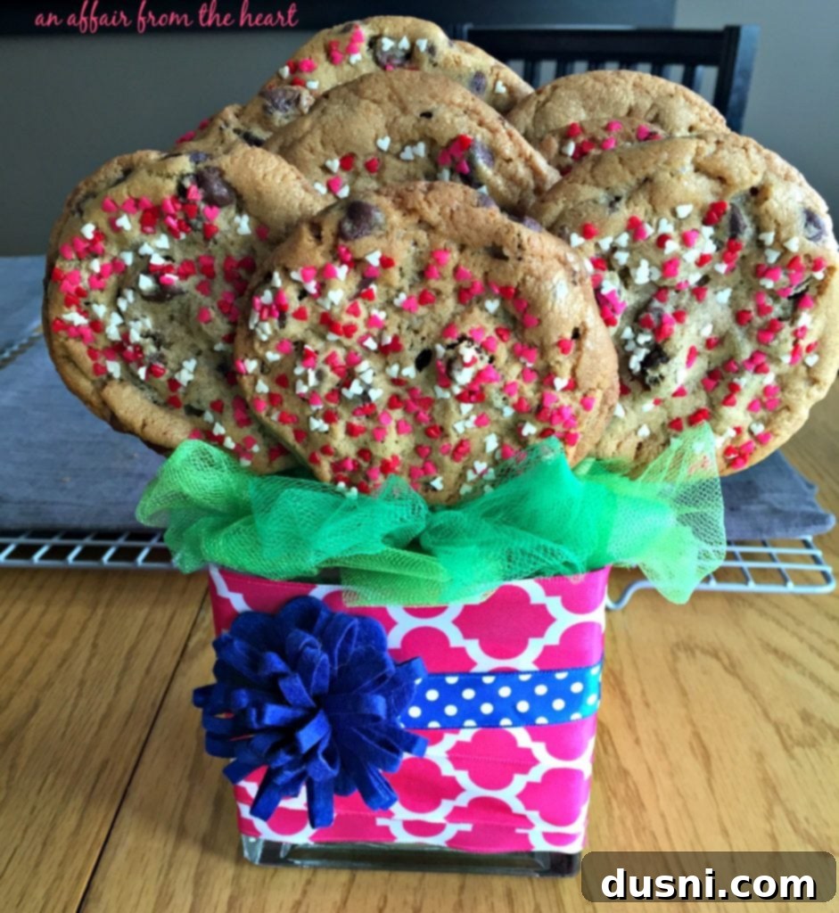 Whip Up a Sweet Cookie Bouquet 9 Homemade Cookie Bouquet assembly with tulle