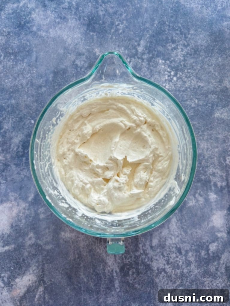 Close-up of a bowl of freshly whipped cream