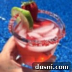 Summertime Strawberry Margaritas 5 Close up of Strawberry Margarita
