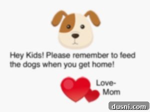 Chilled Mocha Chocolate Chip Delight 11 Samsung Family Hub Refrigerator with a message displayed on its digital whiteboard.