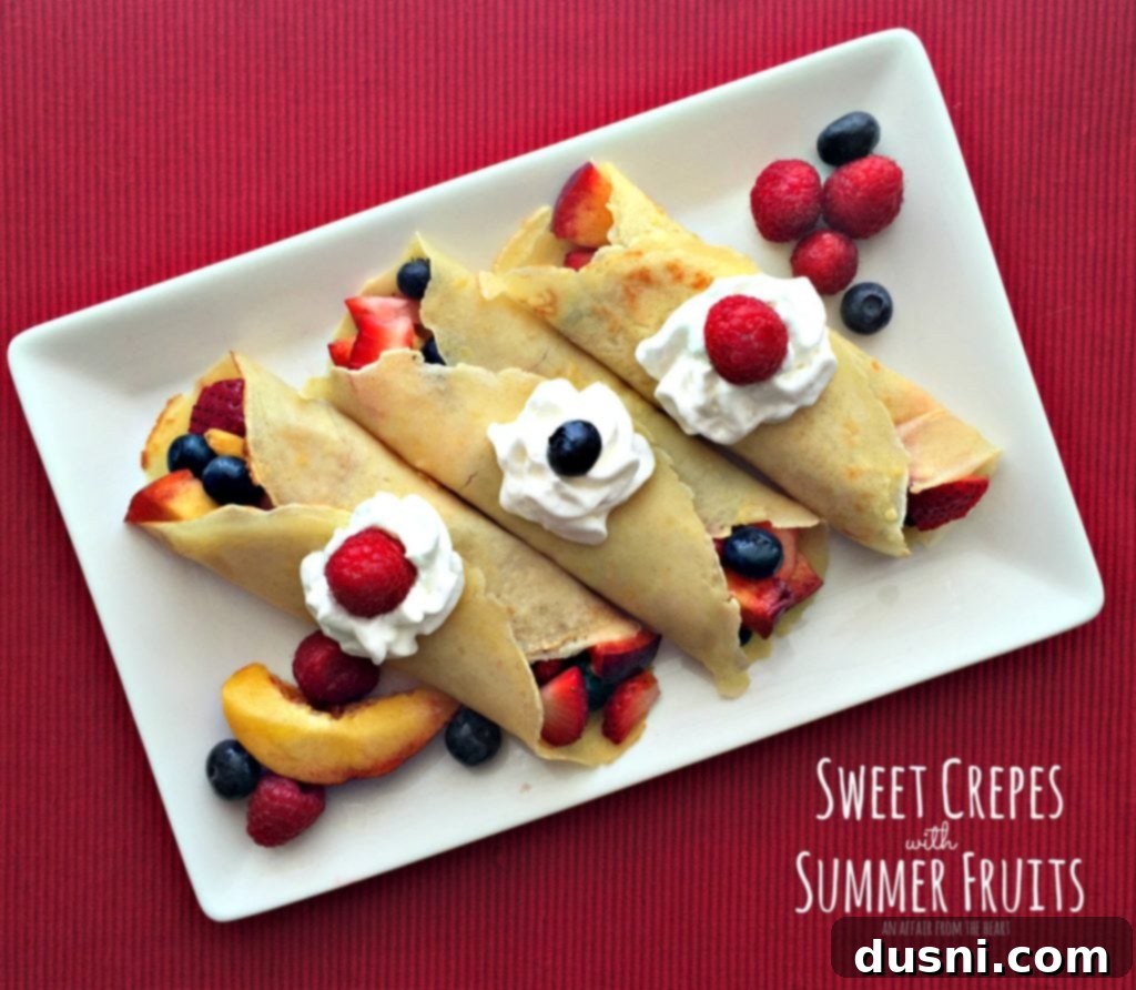 Golden Crepes Topped with Summer Fruits 18 Sweet Crepes with Summer Fruits