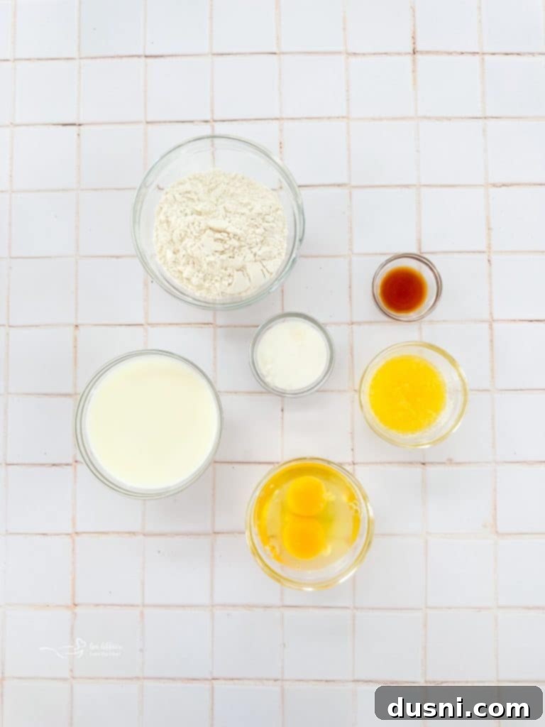 Golden Crepes Topped with Summer Fruits 5 Ingredients for Sweet Crepes with Summer Fruits