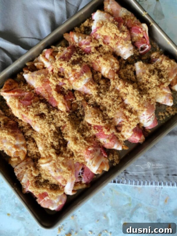 Sweet Heat Bacon-Wrapped Chicken 5 Sweet & Spicy Chicken with Brown Sugar on Top before baking