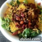 Overhead of Copy Cat Wendy's Original Taco Salad in a white bowl