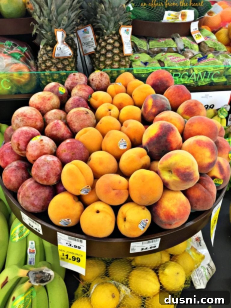 Decadent Snickers Dip 5 Display of fresh, colorful organic produce at Family Fare.