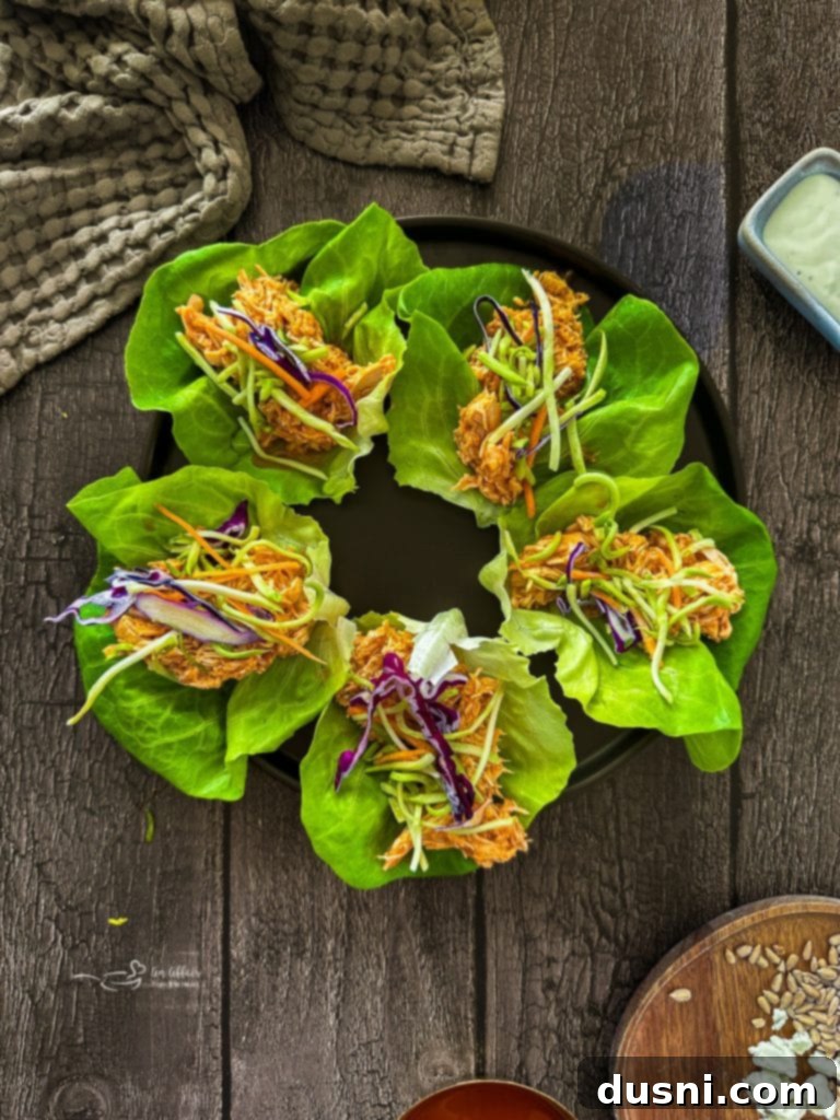 Spicy Buffalo Chicken Lettuce Cups 11 Finished Buffalo Chicken Lettuce Wraps