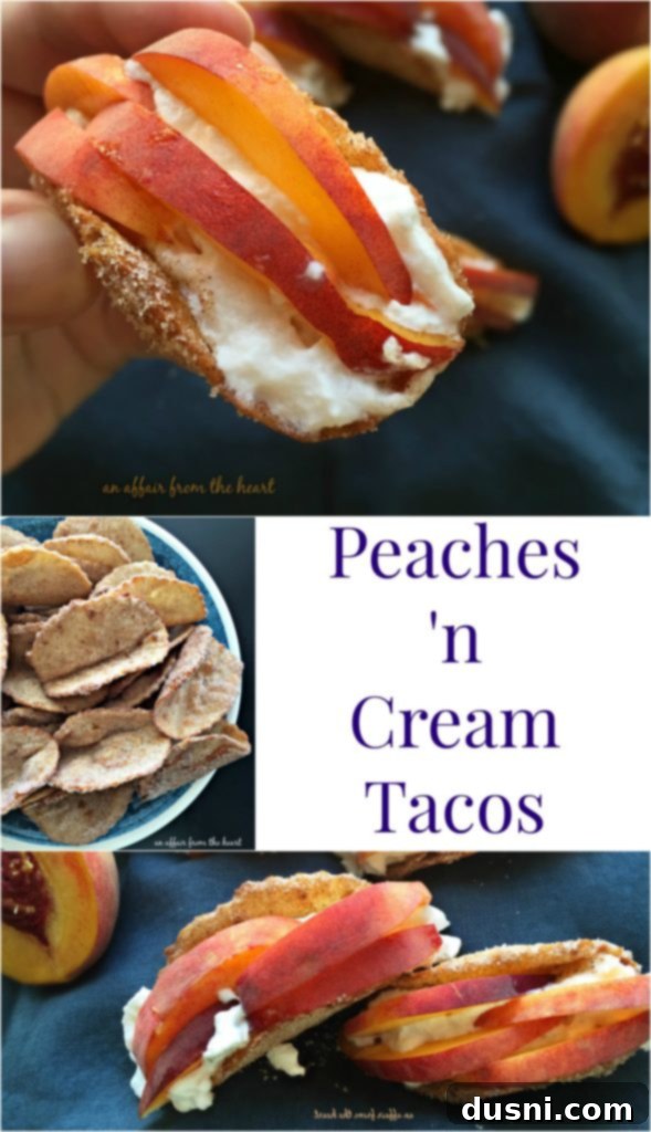 Delicious Peaches 'n Cream Tacos from An Affair from the Heart