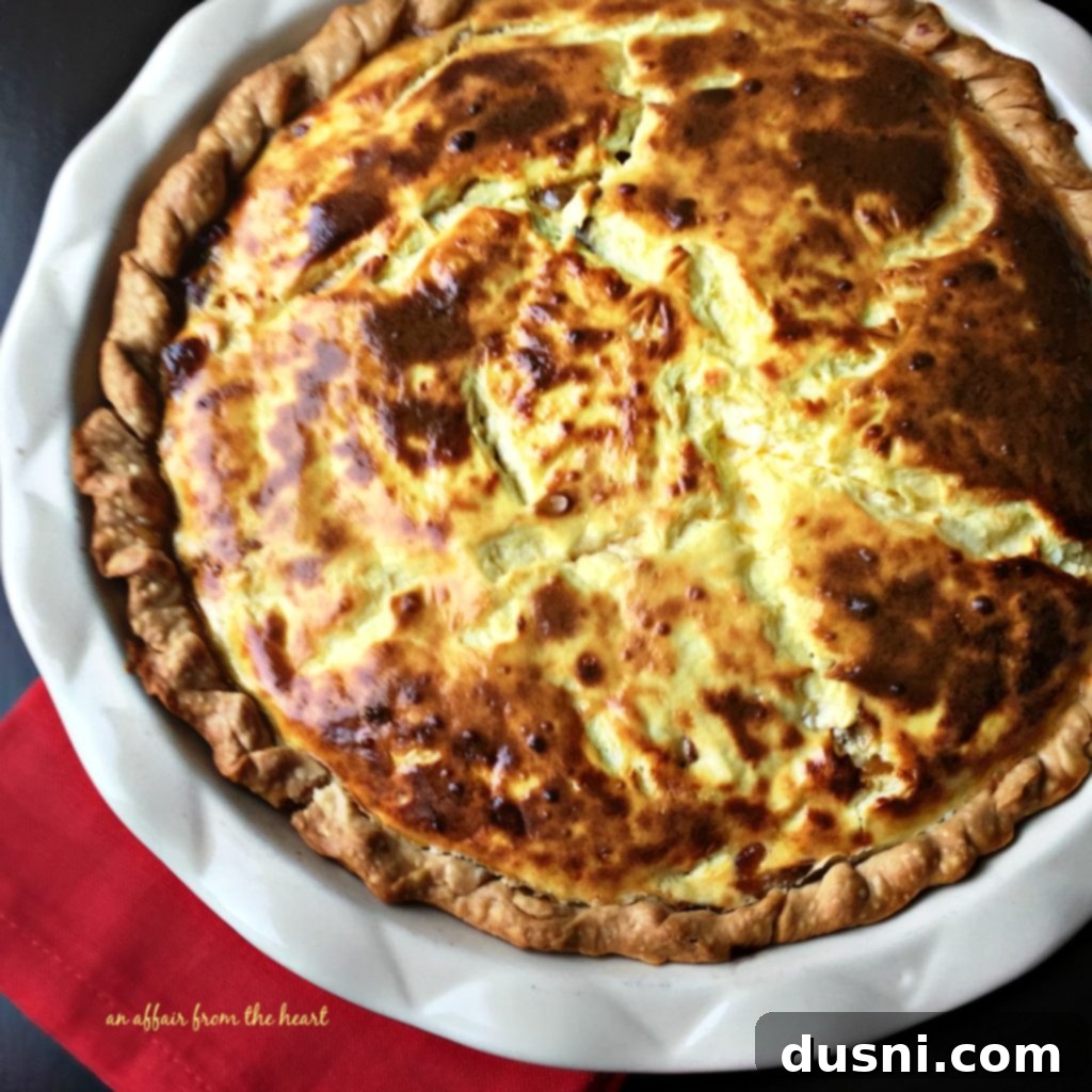 A perfectly baked German Onion Pie (Zwiebelkuchen) with a golden-brown top