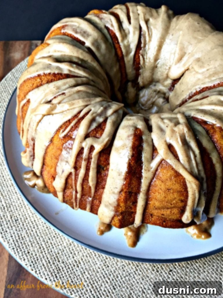 Pumpkin Spiced Coffee Cake with Brown Butter Glaze