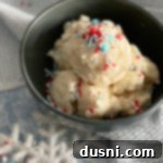 Close up snow ice cream in a blue bowl
