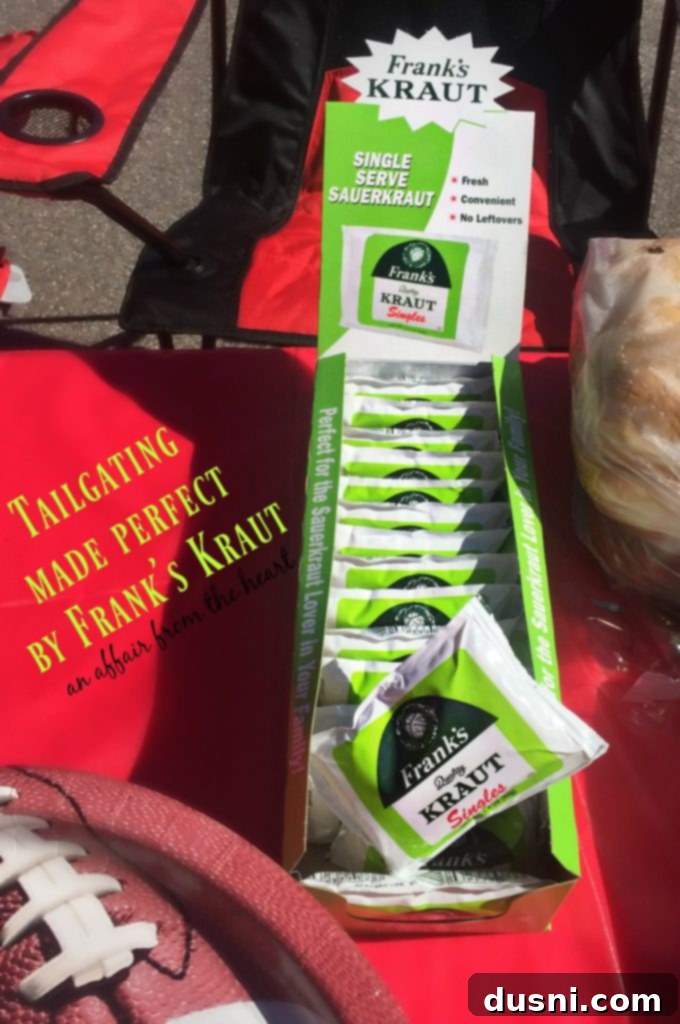 Hearty Brat Burgers 6 Frank's Kraut Singles packaging