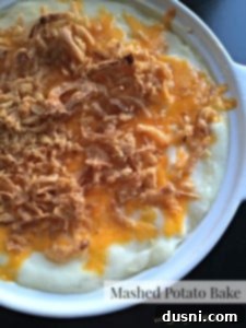 Mashed Potato Bake in a casserole dish