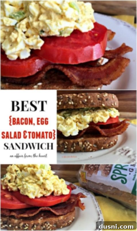 The Best Bacon, Egg Salad, and Tomato Sandwich 11 The finished BEST Bacon, Egg Salad, & Tomato Sandwich, ready to eat