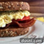The Best Bacon, Egg Salad, and Tomato Sandwich 12 close up of BEST {Bacon, Egg Salad & Tomato} Sandwich