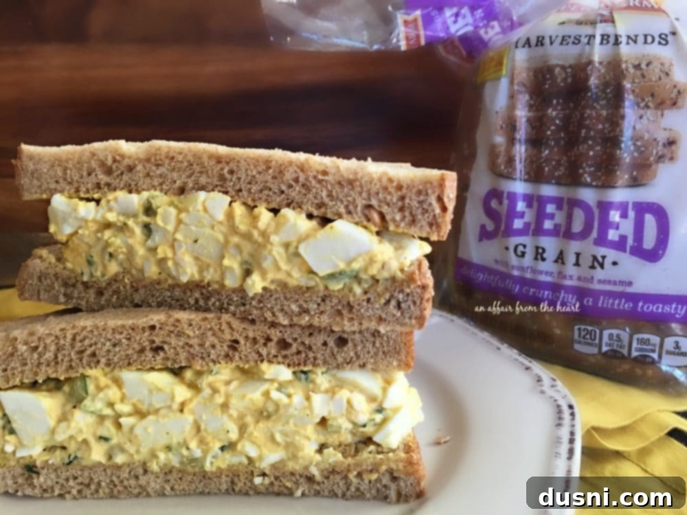 The Best Bacon, Egg Salad, and Tomato Sandwich 9 Egg salad sandwich on Pepperidge Farm Seeded Grain bread