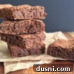 Grandma's Classic Fudgy Brownies 10 Old Fashioned Brownies stacked on a napkin