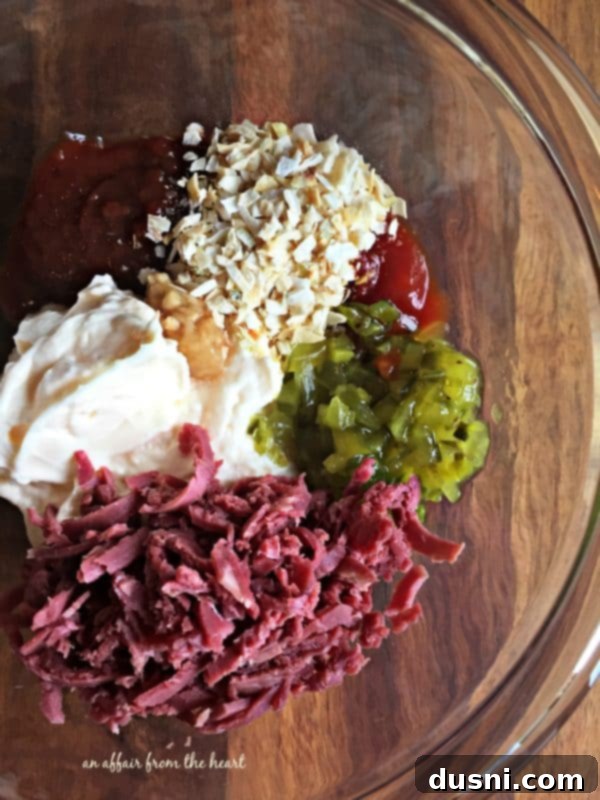 Reuben Brats: Slow-Cooked, Savory, Sensational 6 Ingredients for Reuben sauce being combined in a bowl