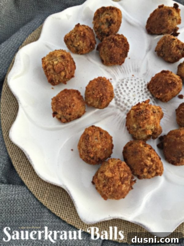 Zesty Cabbage Croquettes 2 Delicious Sauerkraut Balls served as an appetizer