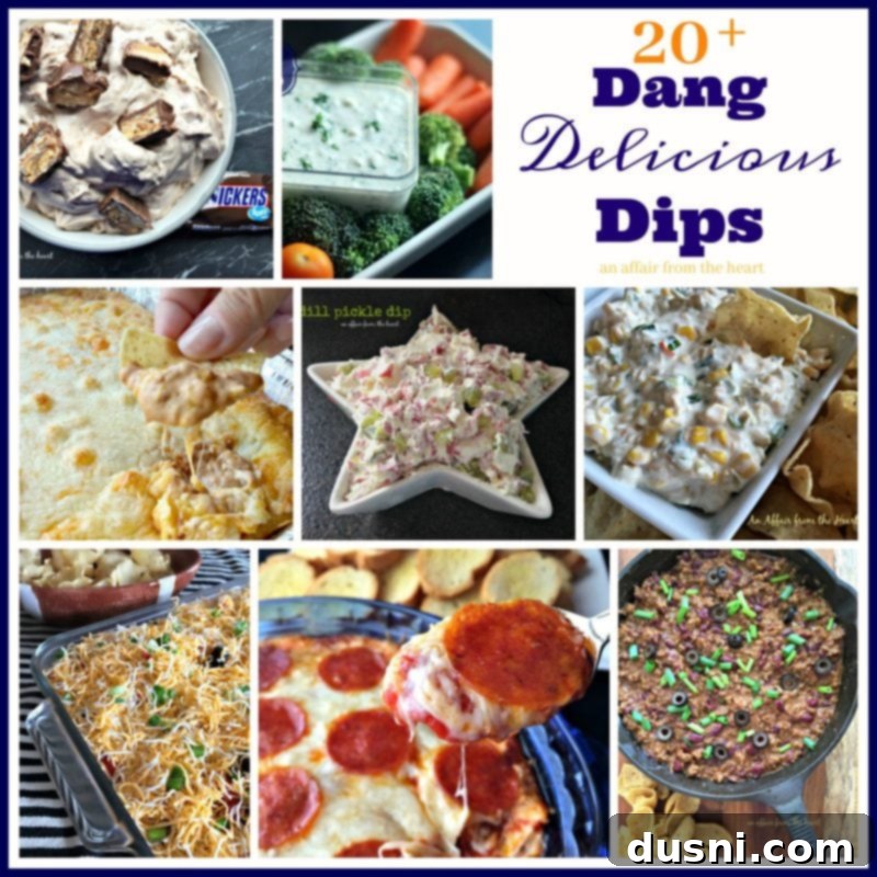 A vibrant platter of various delicious dips with an assortment of chips, crackers, and vegetables for dipping, perfect for any party or gathering.