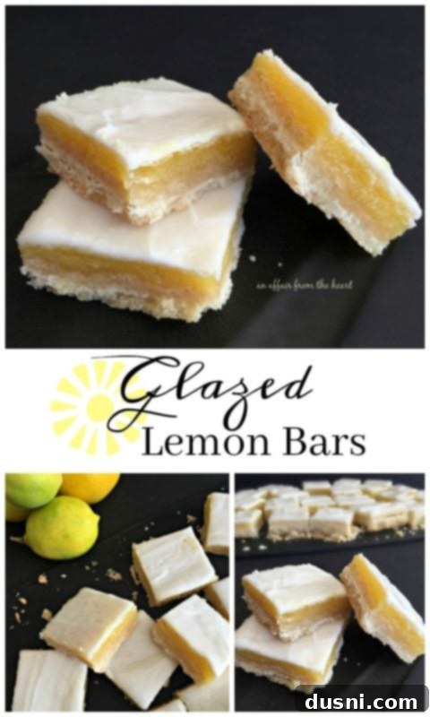 Zesty Glazed Lemon Squares 3 Glazed Lemon Bars - An Affair from the Heart
