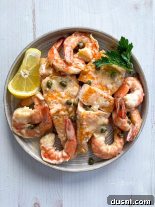 salmon with shrimp and caper sauce