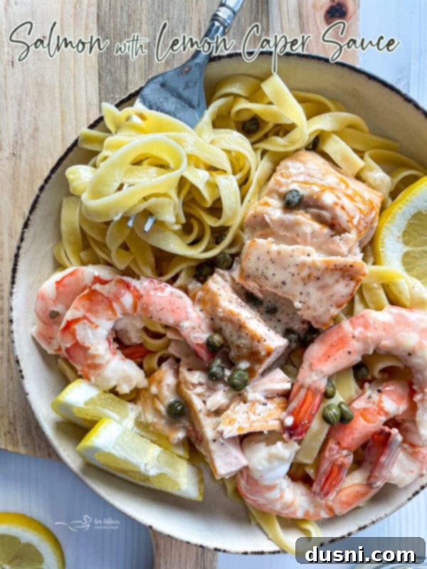 graphic for salmon with caper sauce