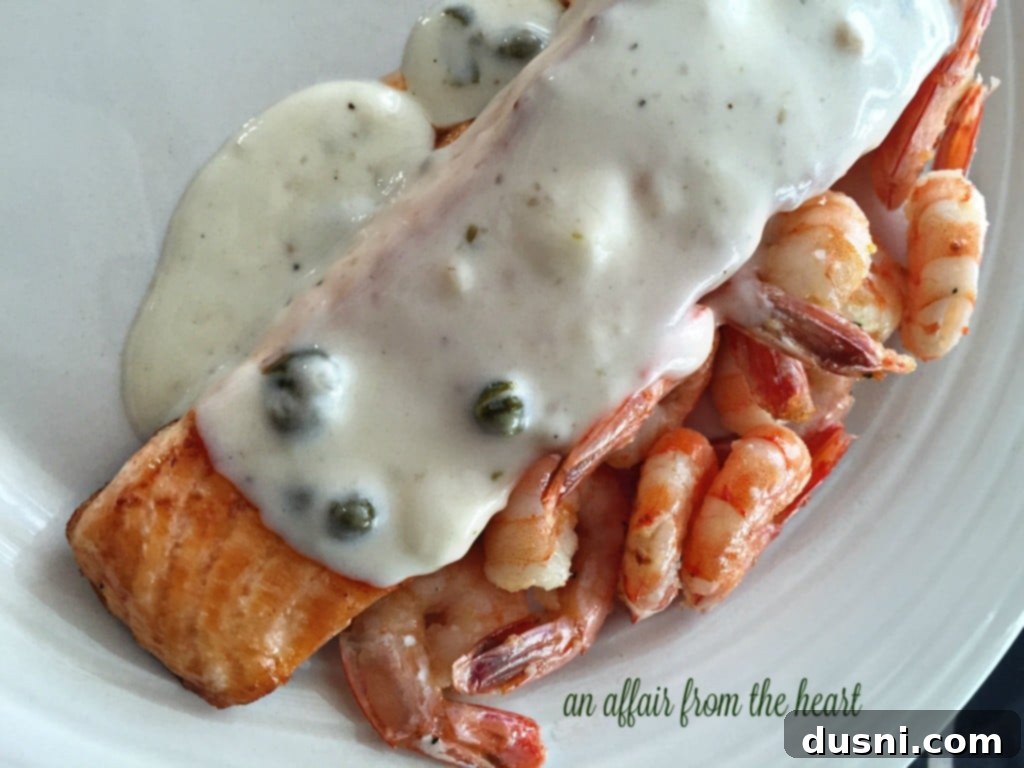 Salmon & Shrimp with Lemon Caper Sauce