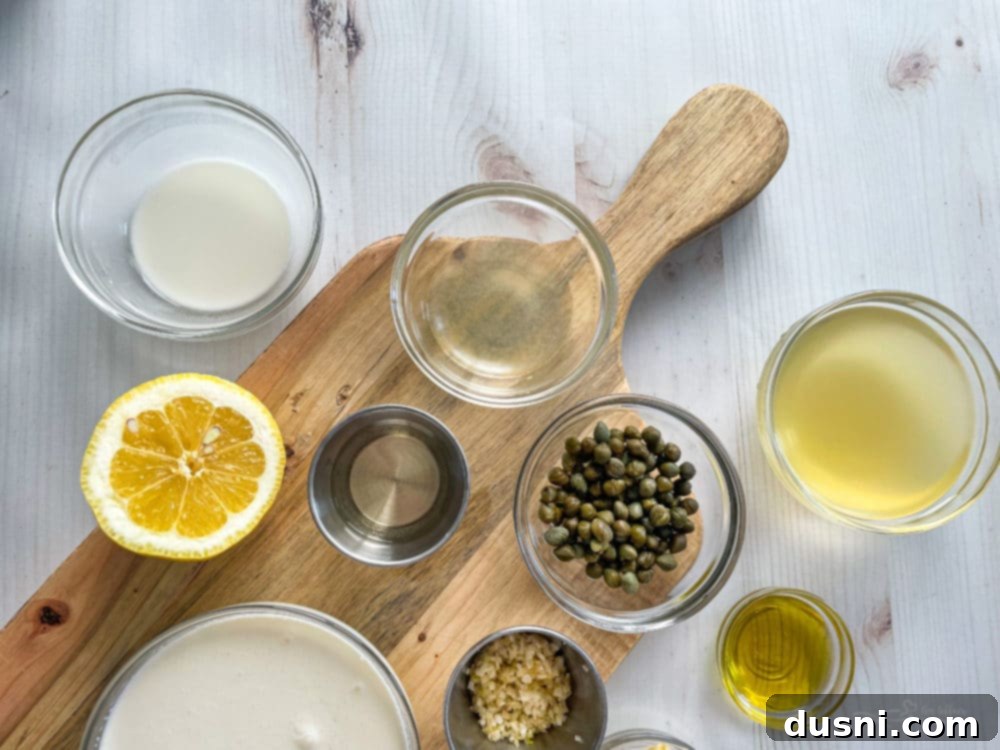 ingredients for lemon caper sauce